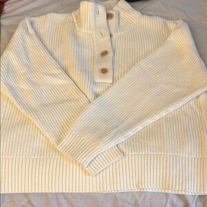 Banana Republic Factory Cream Turtleneck Sweater Cozy Knit